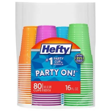 Hefty Party On! Disposable Cups - 80ct/16oz