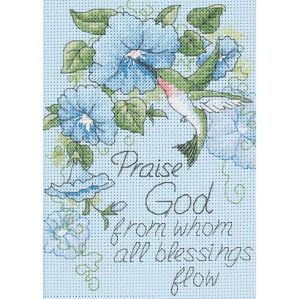 Dimensions "Hummingbird and Morning Glories" Mini Counted Cross Stitch