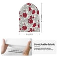 thumbnail image 2 of Picia Leaves And Anemone Flowers In Red Grey Pattern Knitted Beanie Hat for Men and Women , Unisex Winter Warm Stretchy Knit Cap Thick Fisherman Beanies Cuffed Plain Skull Caps, 2 of 6