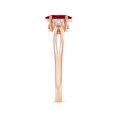 thumbnail image 3 of ANGARA Natural Solitaire 1 ct Ruby Split Shank Engagement Ring with Trio Diamonds in 14K Rose Gold for Women (Size-7x5mm) | July Birthstone, Anniversary, Jewelry Gift for Women | Natural Ruby Ring, 3 of 9