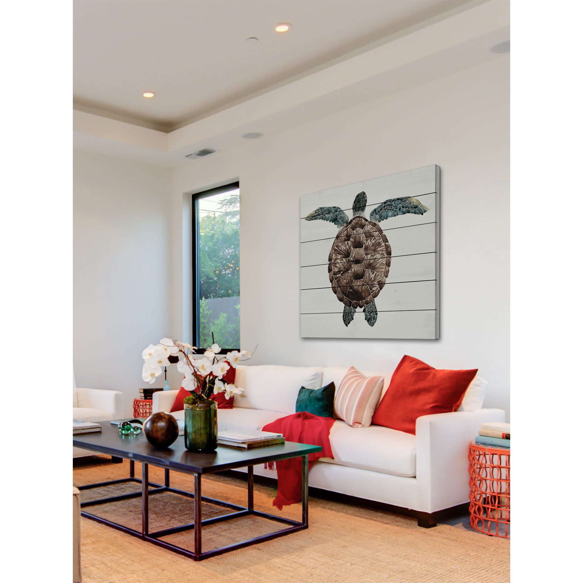 Marmont Hill "Mosaic Turtle I" Painting Print on White Wood