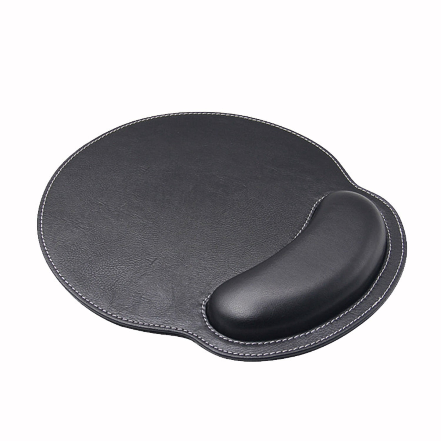 Stitched Leather Wrist Rest Set, Non-Slip Mouse Pad and Keyboard Wrist Support for Laptop and Office