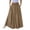 Brown, variant on Women's High Waisted Midi Skirt, Elegant Solid Color Front Button A-Line Skirt with Pockets and Side Slit, Versatile All Seasons Work Skirt for Office and Casual Wear Brown L