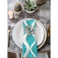 thumbnail image 3 of nqOlkjepod Teal Wave Cloth Napkins Set of 6 Reusable Dinner Napkins, Modern Abstract Art Farmhouse Cocktail Napkin Washable Table Napkins for Wedding/Holiday Party/Baby Shower 20"x20", 3 of 8