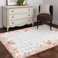thumbnail image 4 of Pink Easter Area Rug 3x5 FT, Non Slip Entryway Bedside Carpet, Spring Floral Farmhouse Eggs Grey Plaid Washable Soft Floor Carpet Indoor Mat Non-Shedding Throw Rug for Dorm Kitchen Home Office, 4 of 4