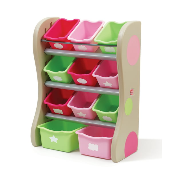 Toddler Plastic Toy Storage Rack Pink, Step 2 Bookcase Storage Chest Pink