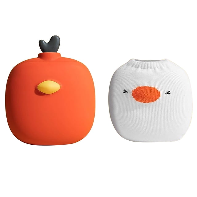 Red Small Silicone Hot Water Bottle - Microwave - Heatable, Ideal for Hot/Cold Compress & Hand - warming