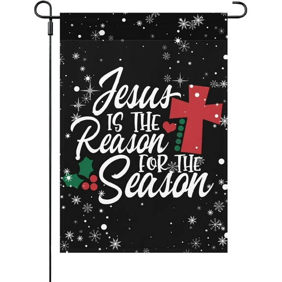 Garden Flag Jesus Is The Reason For The Season Outdoor Flag Retro Funny Garden Flag Outdoor Garden Flags Double Sided Yard Decor Jesus Is The Reason For The Season Small Yard Flags