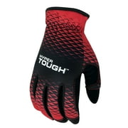 Hyper Tough All Purpose Performance Work Gloves, Synthetic Leather, Black and Red, Adult Unisex, Large, 1 Pair