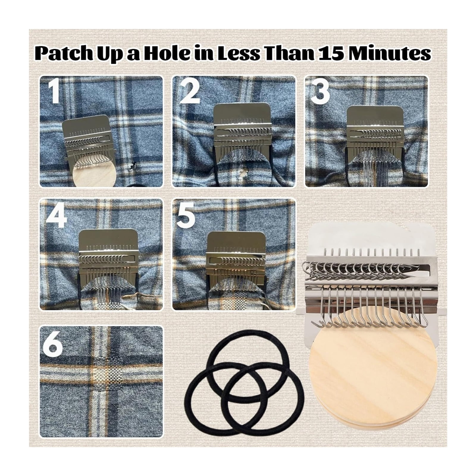 Knit Patch Loom Kit  Patch Maker Mending Loom 2.0, 2026 Newly Upgraded Mini Knit Loom Knitting Kit for Beginners, Repair Worn Spots & Holes, DIY Knit Patch Mending Kit for Clothes & Socks (Set 2)