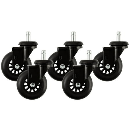 TITAN 3 Polyurethane Rollerblade Casters 650-lb.Capacity Black (5)