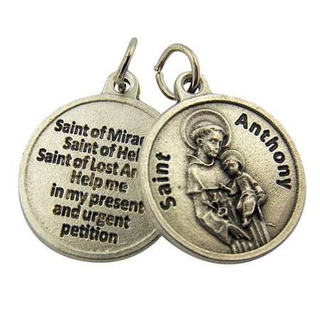 - Silver Tone Saint Anthony Patron of Lost Articles Medal Pendant, 3/4 Inch