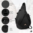 thumbnail image 3 of Large Crossbody Sling Bag for Men Waterproof Shoulder Bag One Strap Sling Backpack for Travel,Work,Hiking,Cycling,Daily,602-Black, 3 of 7