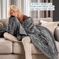 thumbnail image 3 of Bare Home Shaggy Blanket - 50" x 60" - Ultra Soft Fleece - Throw, Grey, 3 of 8
