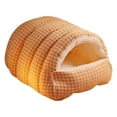 thumbnail image 3 of Cueva para mascotas acogedora, suave, multifuncional, cálida, práctica y lavable. Cama para mascotas y gatos. Naranja Blanco M, 3 of 9