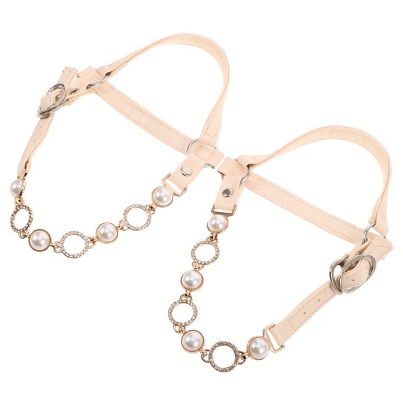 WEUVEB 1 Pair High Heel Detachable Straps Beige Plastic Secure Fit Loose High Heel Holders for Women