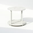 thumbnail image 4 of Furinno Turn-N-Tube Simple Design 2-Tier Round Wooden Side End Table, Marble White, 4 of 6