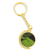 thumbnail image 1 of Naturaleza verde planta de leavest foto Anillo de oro de metal llavero llavero, 1 of 3