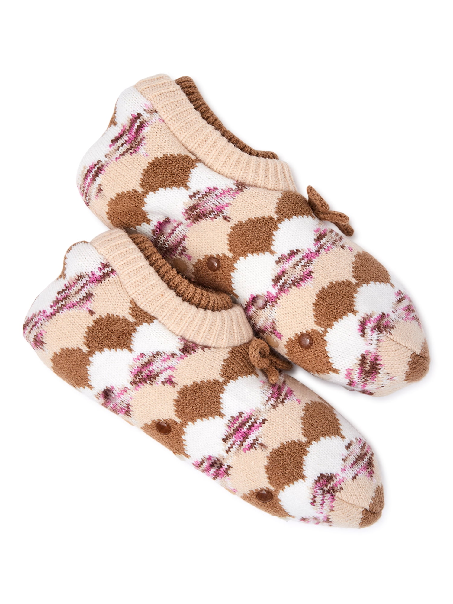 Joyspun Women's Knit Double Cuff Slipper Socks, 1Pack, Size 410