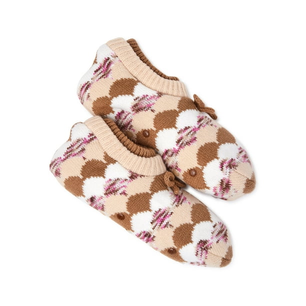 Joyspun Women's Knit Double Cuff Slipper Socks, 1Pack, Size 410