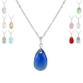thumbnail image 1 of Your Choice of Color Small Austrian Crystal Teardrop Sterling Silver Rope Chain Necklace - Majestic Blue, 1 of 3