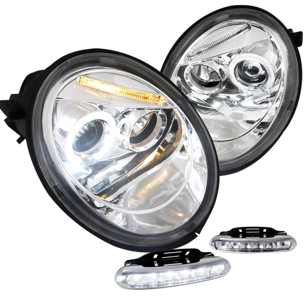 1999 Volkswagen Beetle Headlights Spec-D Tuning For 1998-2005 Volkswagen Beetle Halo Projector Headlights