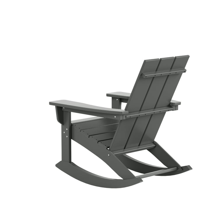 GARDEN Set of 2 Modern Plastic Outdoor Rocking Chairs for Patio Porch Gray