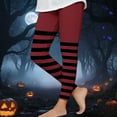 thumbnail image 2 of purcolt Girls Halloween Costume Leggings Striped Print Long High Waist Tight Pants for Kids 3-8 Years, 2 of 6