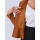 thumbnail image 5 of Blazer corto de trabajo INSPIRE CHIC para mujer con cuello de solapa, manga larga, volantes, chaqueta casual de oficina M Camel, 5 of 6