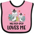 thumbnail image 3 of Inktastic Zebra My Pop-pop Loves Me Boys or Girls Baby Bib, 3 of 4