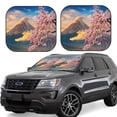 thumbnail image 2 of Uemuo Cherry Blossoms Printed 2 PCS Car Windshield Sun Shade, Auto Sun Heat and UV Rays Blocker, Foldable Automotive Front Window Sunshade Protector, 2 of 7