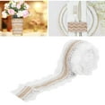 thumbnail image 4 of Craft Ribbon, Lace Linen Roll Burlap Lace Ribbon 2.0 X 2.0In  For Wedding For DIY For Home For Party Middle Straight Lace,Small Lace,Lace On Both Sides, 4 of 8