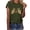 Army Green(New), variant on PNTUTB Women's Round Neck Pullover Fashion LOVE Print Casual Loose Comfortable Short Sleeve Tops