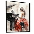thumbnail image 2 of Designart "Beige Red Music Piano euphony I" Portrait Floater Framed Wall Decor, 2 of 7