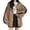 Z&Khaki281, variant on Women's Full Zip Hooded Jacket Vintage LA Letter Striped Relaxed Fit Cozy Long Sleeve Campus City Stroll Outerwear