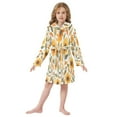 thumbnail image 6 of FORMRS Niños Bathrobe Unisex Hooded Robe Soft Plush Pajamas Sleepwear, Size 4-6T, Watercolor Sunflowers, 6 of 7