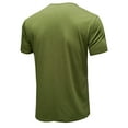 thumbnail image 4 of Yoodem Mens Shirts Men's T-shirts Bottoming Solid Top and Neck Color Shirt Summer Blouse Round Men's Short-sleeved Button Spring Men's Blouse Shirts for Men Green S, 4 of 5