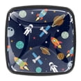 thumbnail image 1 of 4 Pcs Square Cabinet Handle Cupboard Knob Drawer Pulls Handle Spaceship Stars Planets Drawer Knobs with Screws Furniture Decoration, 1 of 7