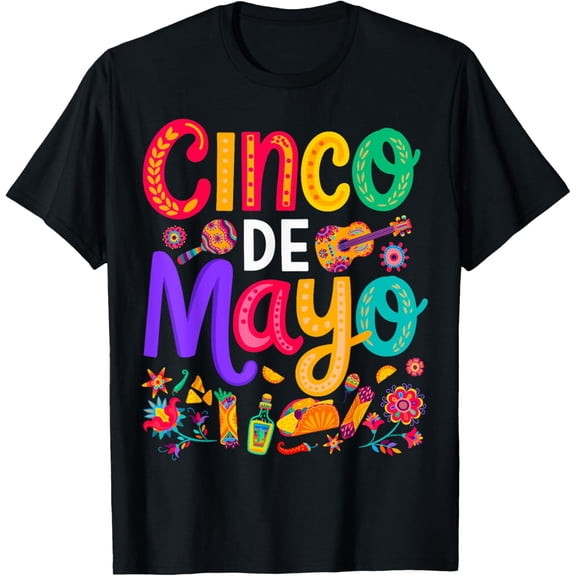 Cinco De Mayo Mexican Taco Funny 5 De Mayo Lets Fiesta Party T-Shirt men and women can wear, black, white, gifts