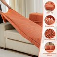 thumbnail image 6 of CJC Stretch Sectional Couch Covers - 2 pcs Spandex Sofa Covers with Elastic Bottom for L Shape Corner Sofa Furniture Protector (Orange, 3 Seat + 4 Seat), 6 of 9