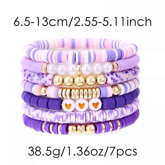DESIGNICE 7Pcs Bohemian Beaded Bracelets for Women,Boho Stretch Bracelet Set Charm Bracelets Handmade Jewelry Gifts Women'S Stretch Bracelets