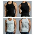 thumbnail image 2 of 6pc Mens Tank Tops 100% Cotton A-Shirt Ribbed Pack Undershirt Black Gray XLarge, 2 of 2