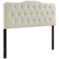 thumbnail image 1 of Modway Annabel Tufted Button Linen Fabric Upholstered Queen Headboard in Ivory, 1 of 5