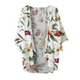 thumbnail image 4 of DDAPJ pyju Summer Lightweight Cardigan for Women 3/4 Sleeve Shrug Kimono Beach Cover Ups Boho Floral Loose Chiffon Swimsuit Coverup Clearance Sales Red S, 4 of 4