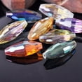 thumbnail image 2 of U8MO 5pcs 32x13mm Big Rugby Oval Faceted Crystal Glass Loose Beads for Jewelry Making-9# Black Colorful, 2 of 5