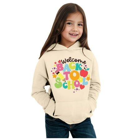 

Kids Boys Girls Autumn WInter School Season Kindergarten Letter Printed Long Sleeve Hoodie Warm and Comfortable Tops Children s Clothing Hooded Boys Blanket Sweater for Kids Boys Size 12 Clothes