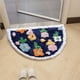 thumbnail image 4 of Cute Bathroom Carpet Semi-circular Bathroom Floral Bathroom Mat Soft And Water Absorbent Non Slip Bathtub Mat, 4 of 8