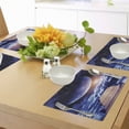 thumbnail image 4 of Ambesonne Outer Space Place Mats Set of 4, Meteorite Dock Sun, Standard Size, Orange Indigo Brown, 4 of 6