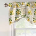 thumbnail image 4 of Summer Lemons Tie Up Valance Curtains for Windows, Kitchen Curtains Window Treatments, Retro Farmhouse Botanical Fruit Leaves Short Window Shades Valances for Bedroom Bathroom Cafe 42"x12", 4 of 8