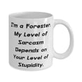 thumbnail image 2 of Inspirational Forester Gifts, I'm a Forester. My Level of Sarcasm, Forester 11oz Mug From Coworkers, Gifts For Friends, 2 of 6